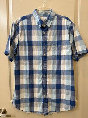 Sonoma Mens LT Short Sleeved Plaid Button Down